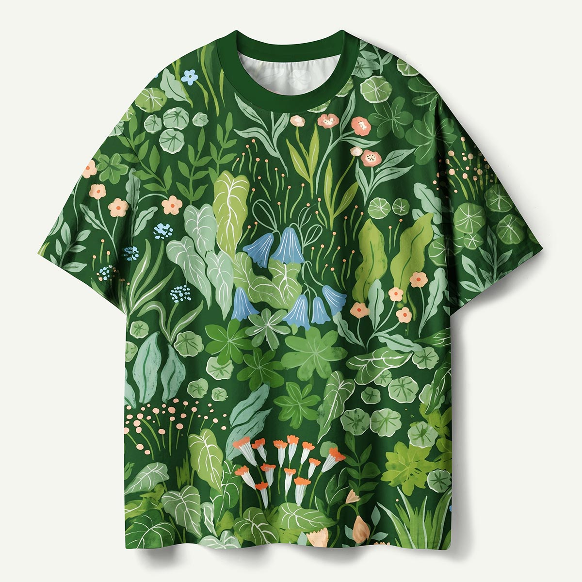 Botanical Wildflower Meadow Premium Eco All-Over Print T-Shirt