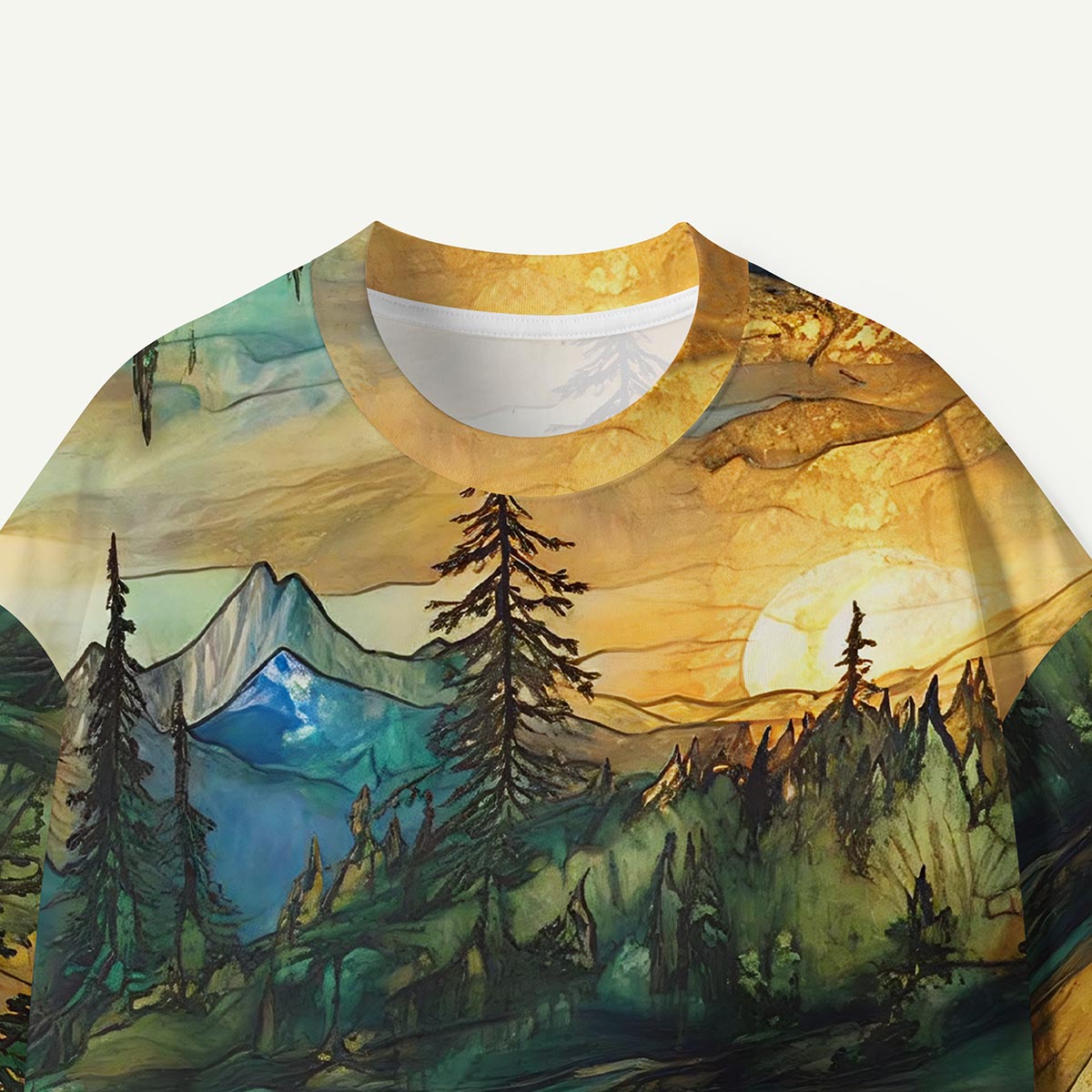 Sunset Alpine Forest Landscap Premium Eco Tee