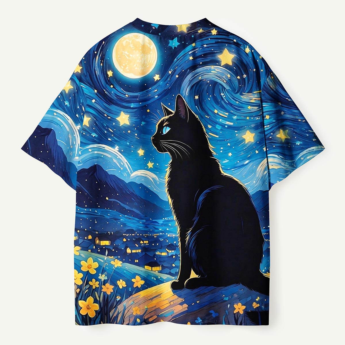 Starry Night Black Cat Premium Eco Tee