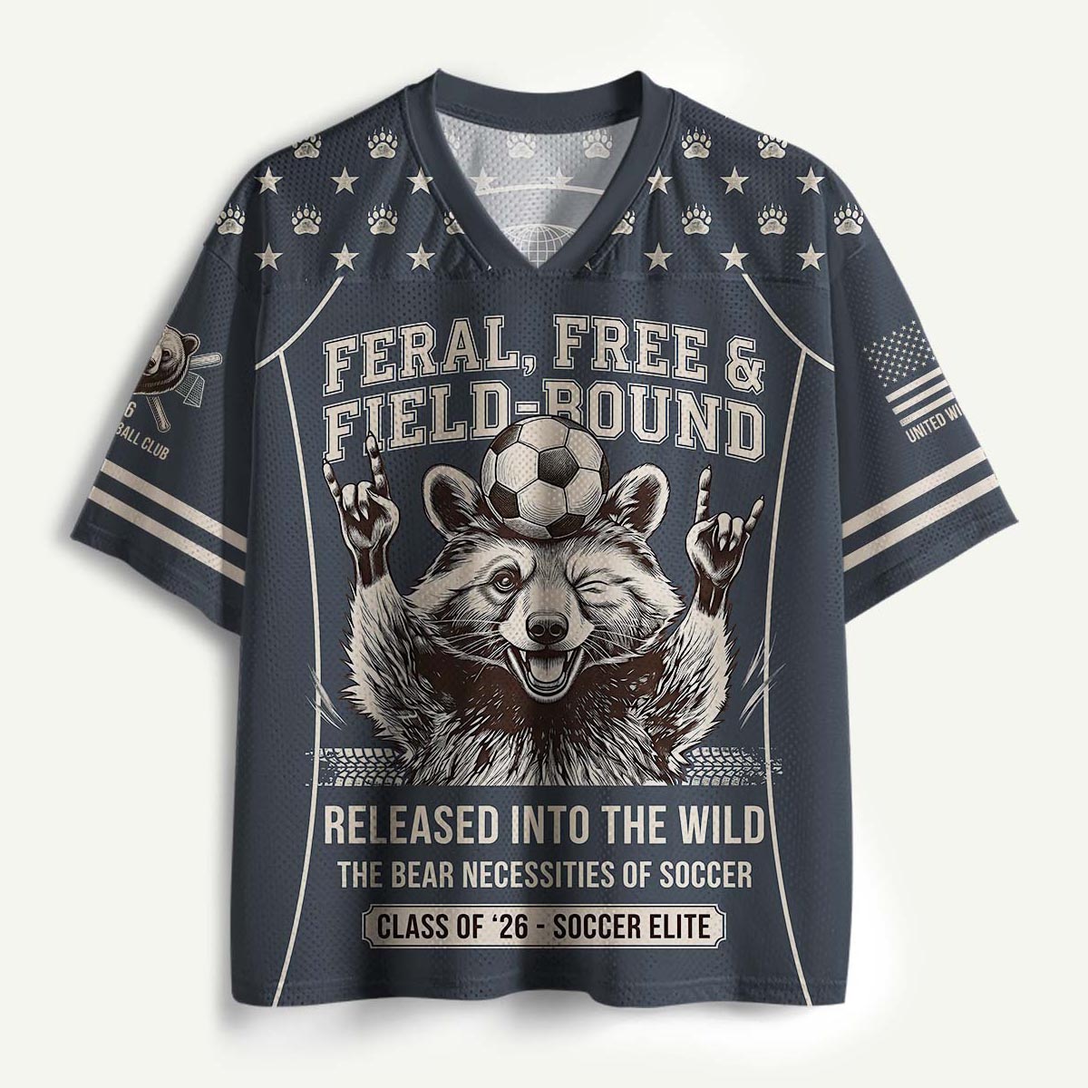 Feral and Free Raccoon Soccer Mesh Jersey