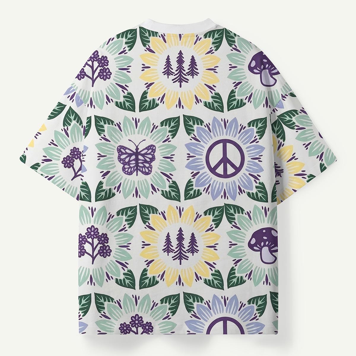 Floral Peace and Butterfly Premium Eco Tee