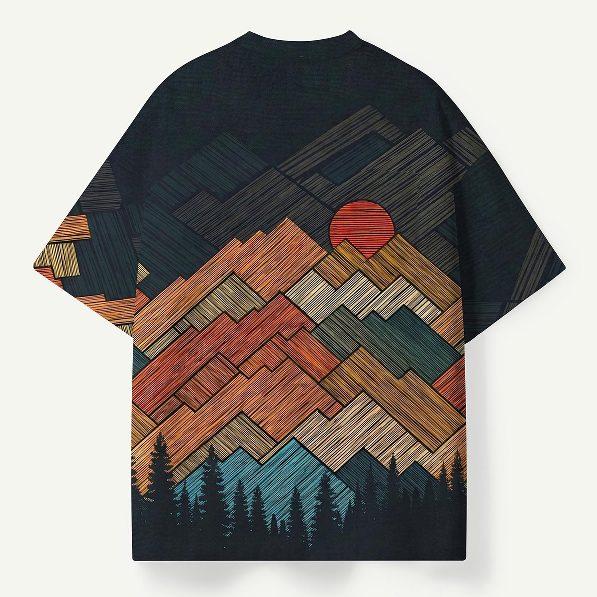 Geometric Mountain Sunset Premium Eco Tee