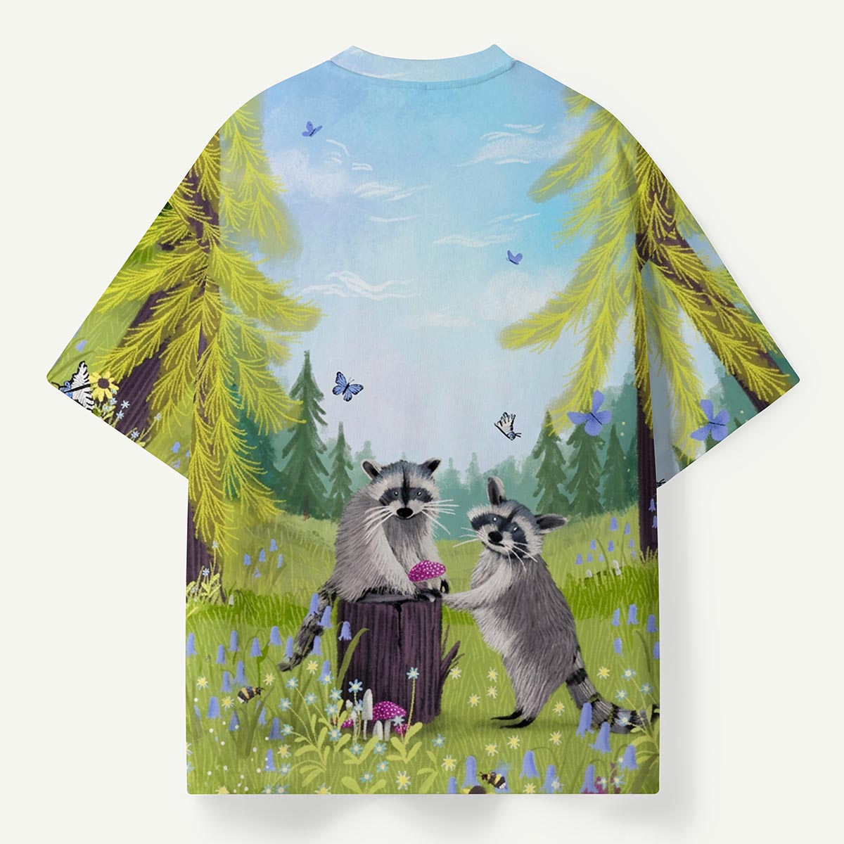Raccoon Forest Meadow Premium Eco Tee