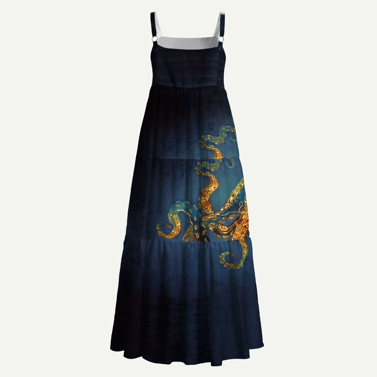 Octopus Ocean Straps Maxi Dress With Pockets