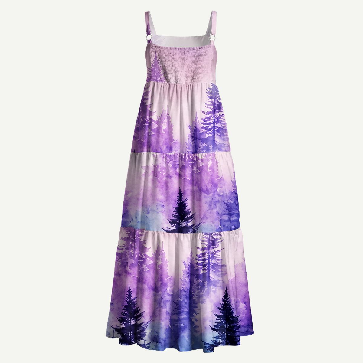 Luminous Forest  Straps Maxi Dress With Pockets