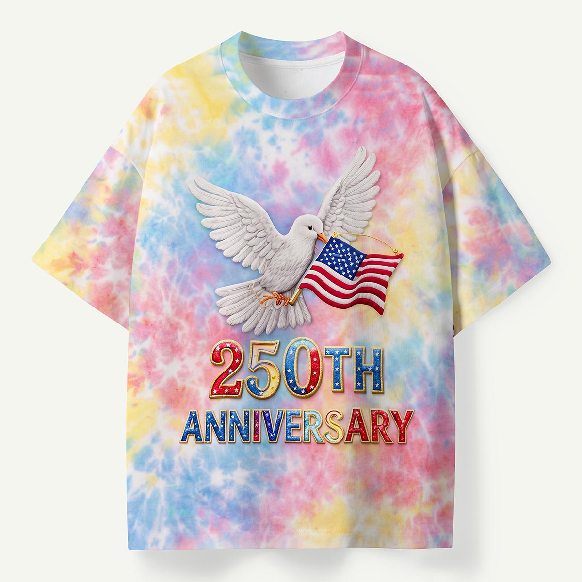 White Dove with American Flag 250th Anniversary Premium Eco Tee
