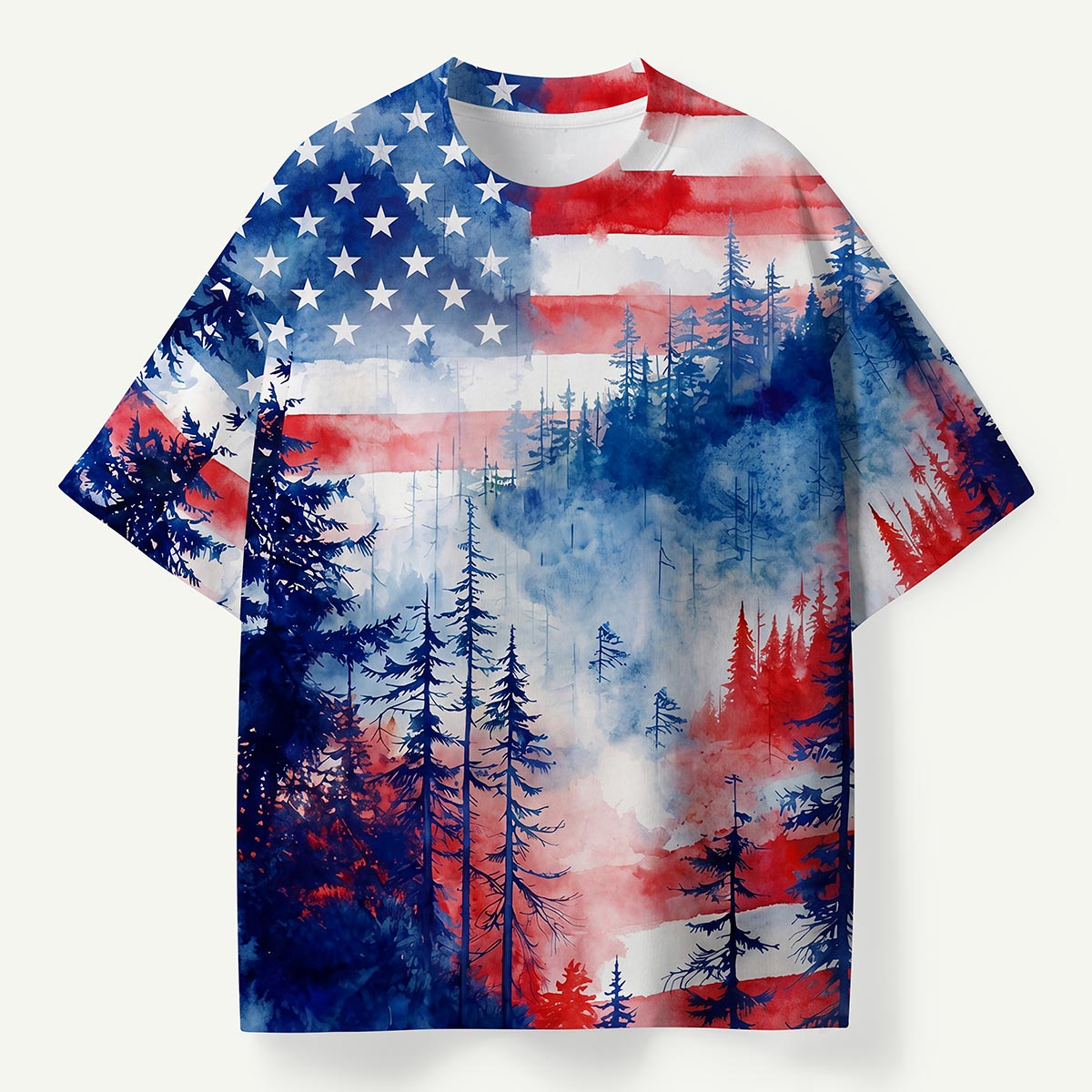 American Flag Forest Premium Eco Tee