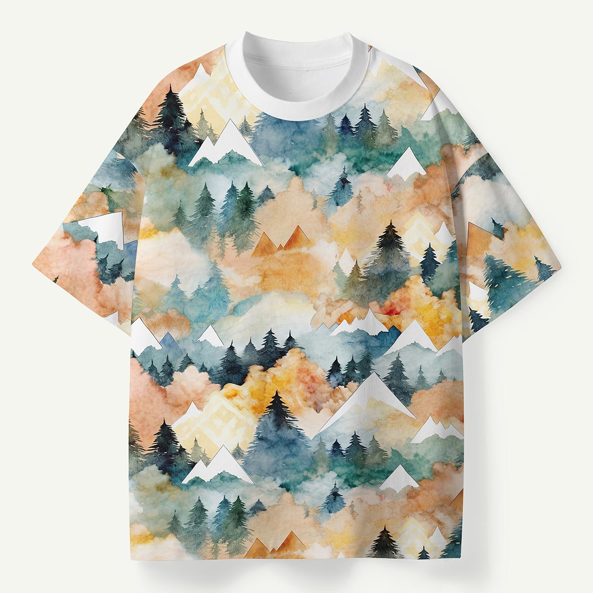 Watercolor Mountain and Pine Forest Premium Eco Tee