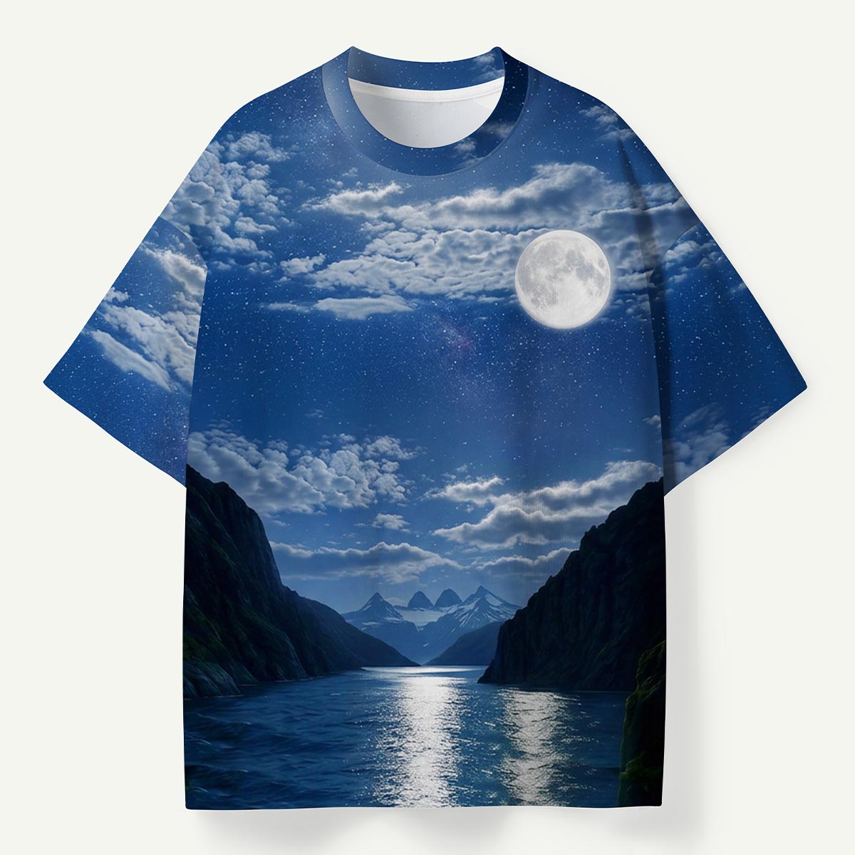 Moonlit Mountain Sea Night Sky Premium Eco Tee
