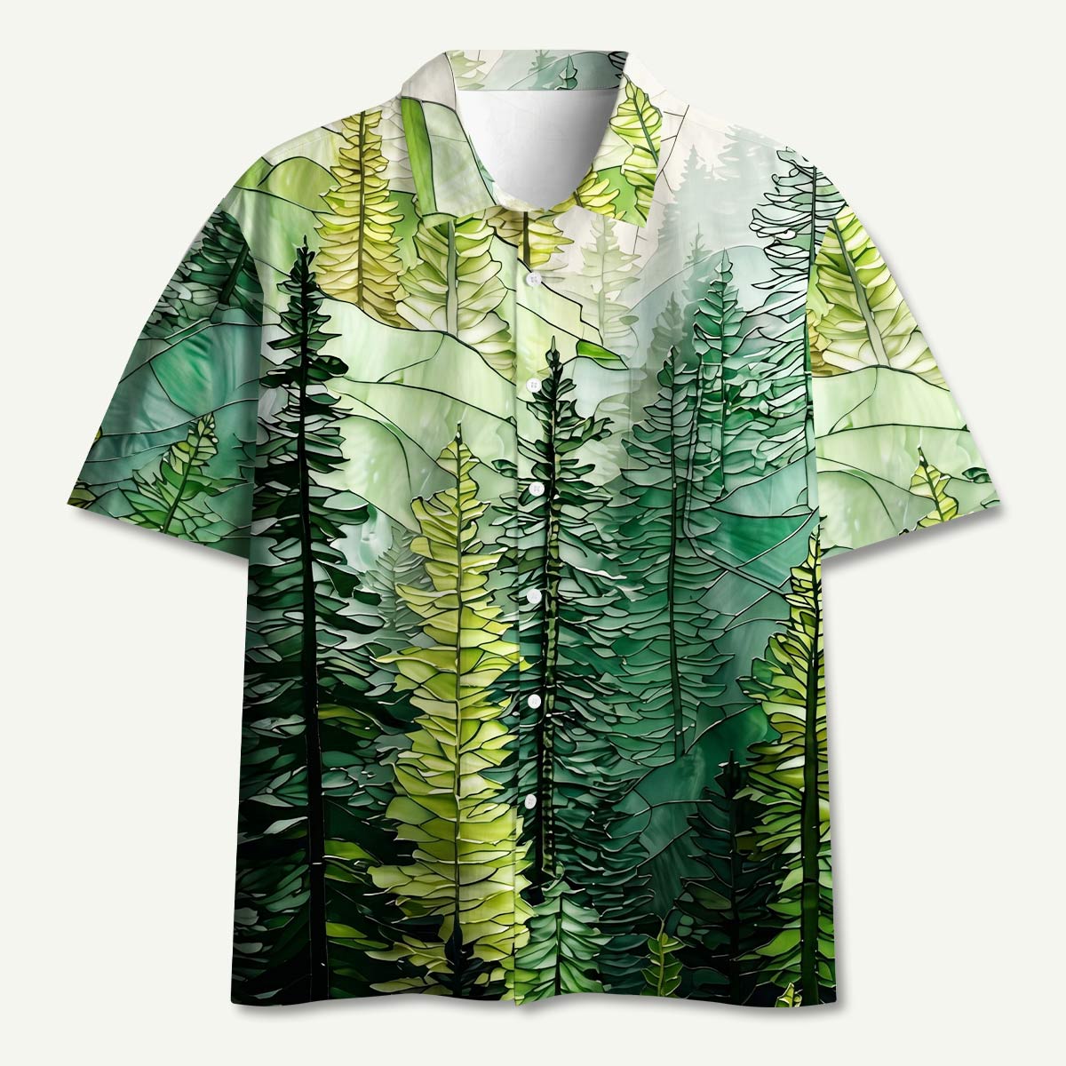 Pine Trees and Mountain Haze Hawaii Button Up Pocket Shirt