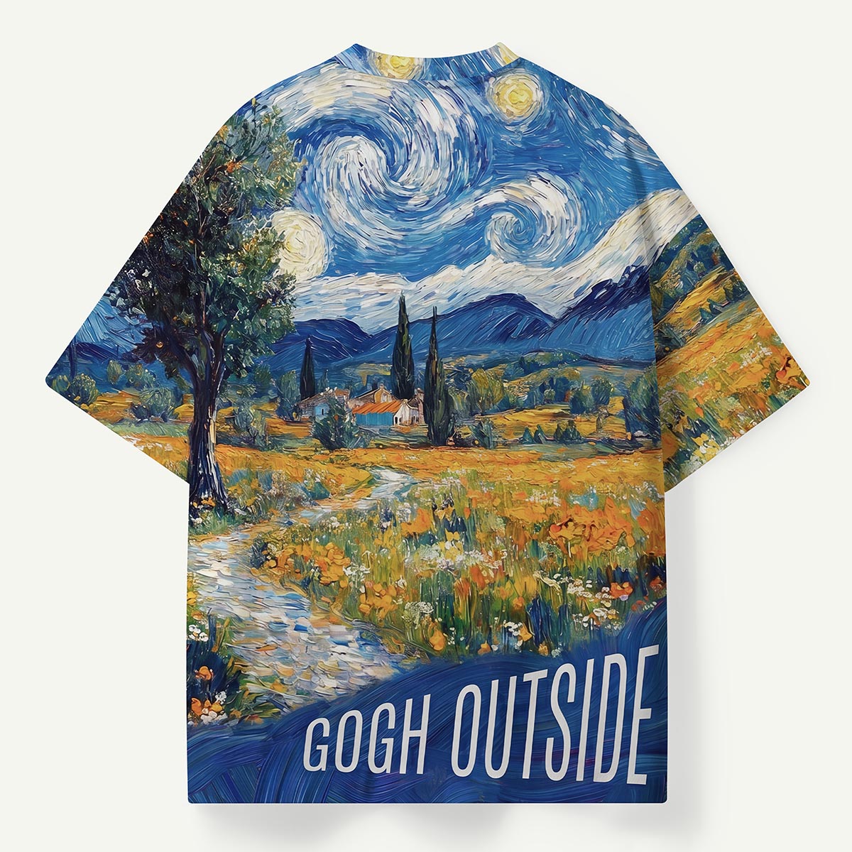Swirl Sky Field Landscape Gogh Outside Premium Eco Tee