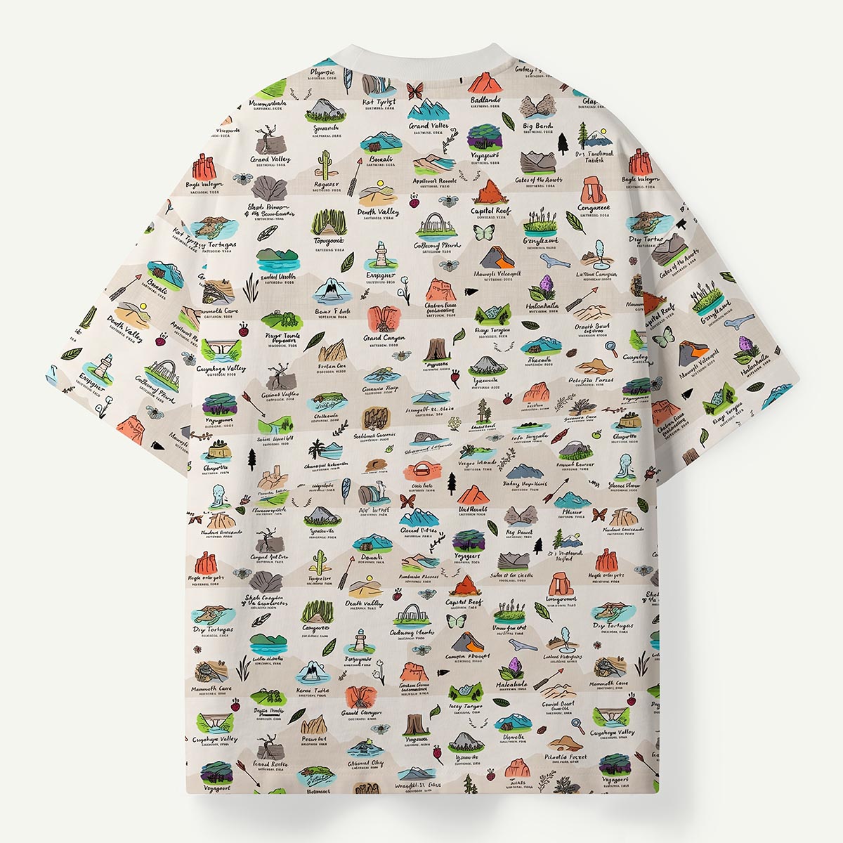 United States National Parks Illustrated Map Premium Eco Tee