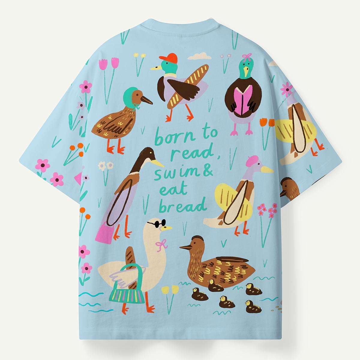 Duck Born to Read Swim and Eat Bread Premium Eco Tee