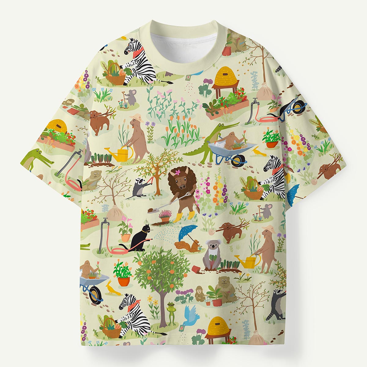 Garden Animals All-Over Print Eco T-Shirt