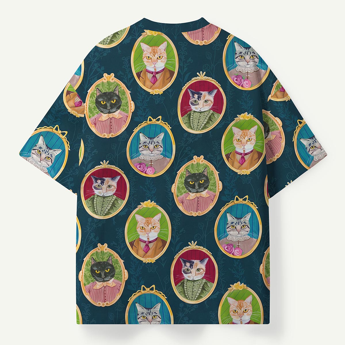 Vintage Cat Portrait All-Over Print Eco T-Shirt