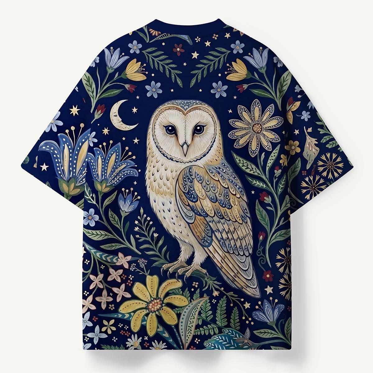 Owl and Floral Eco All-Over Print T-Shirt