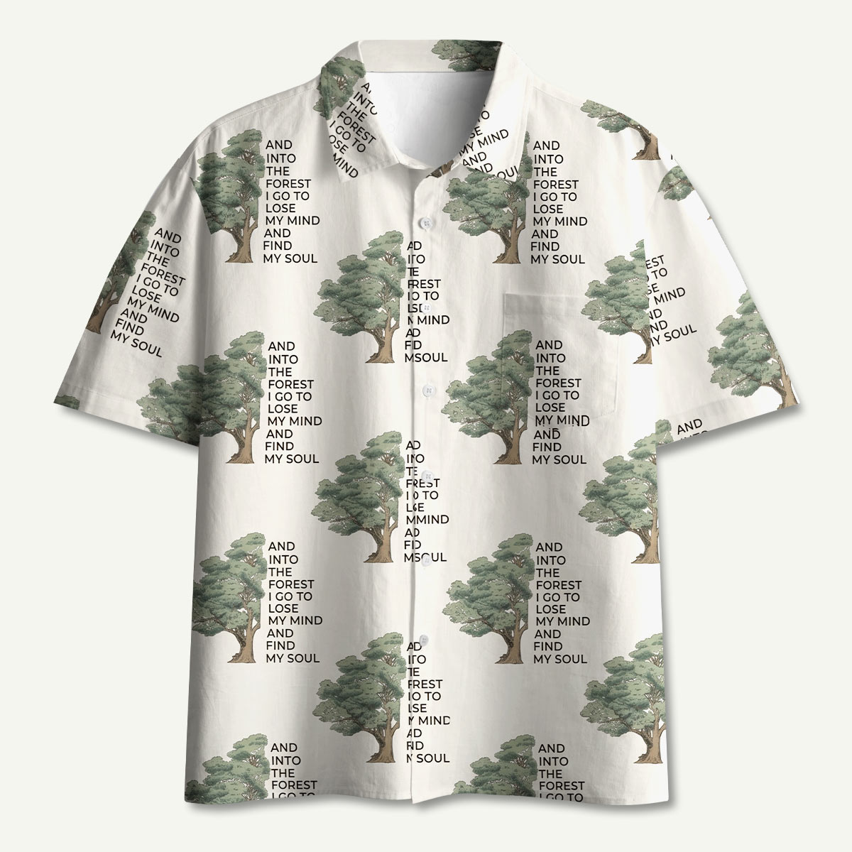 Forest Soul Tree Hawaii Button Up Pocket Shirt