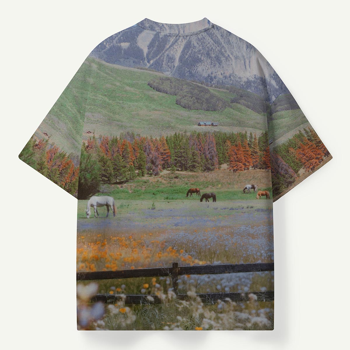 Mountain Meadow Wild Horse Landscape Premium Eco Tee