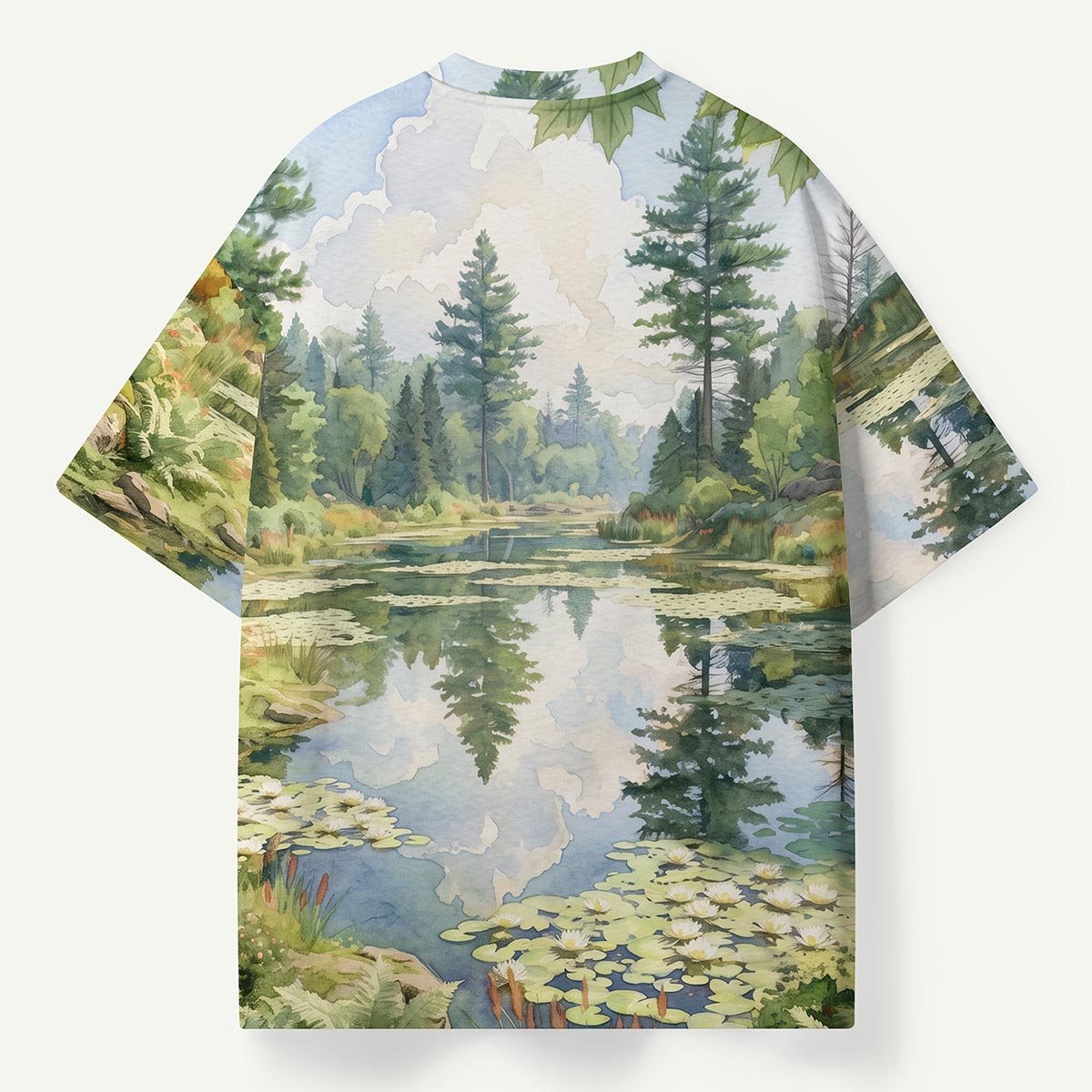 Watercolor Forest Lake Premium Eco Tee