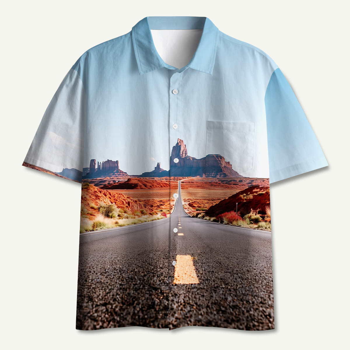 Desert Highway Hawaii Button Up Pocket Shirt