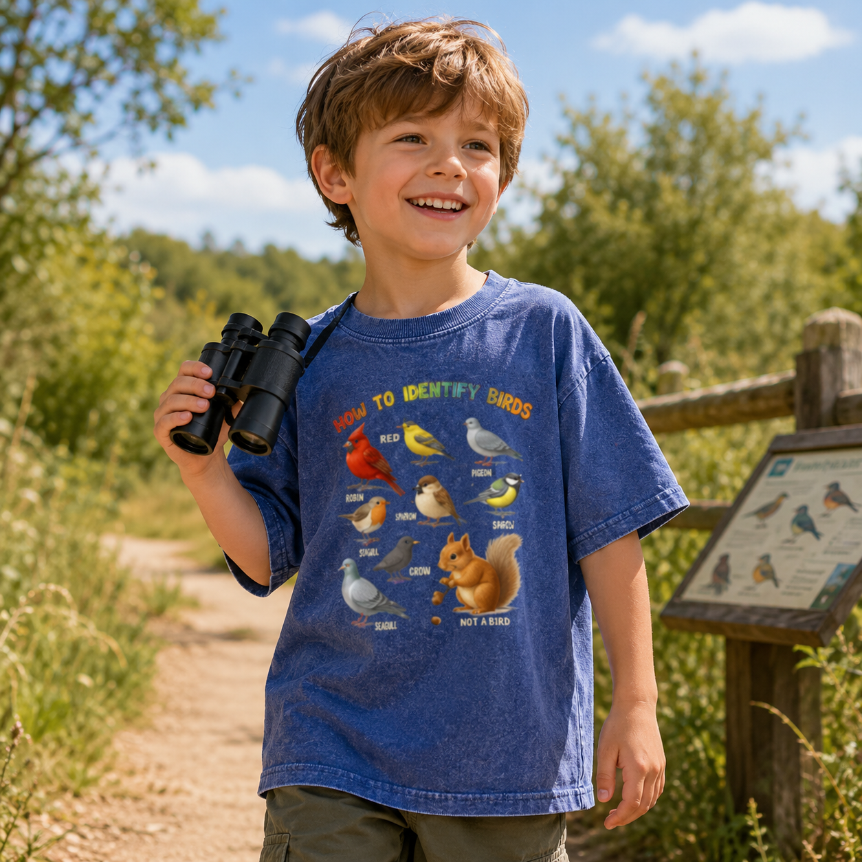 How to Identify Birds Kids Washed T-Shirt
