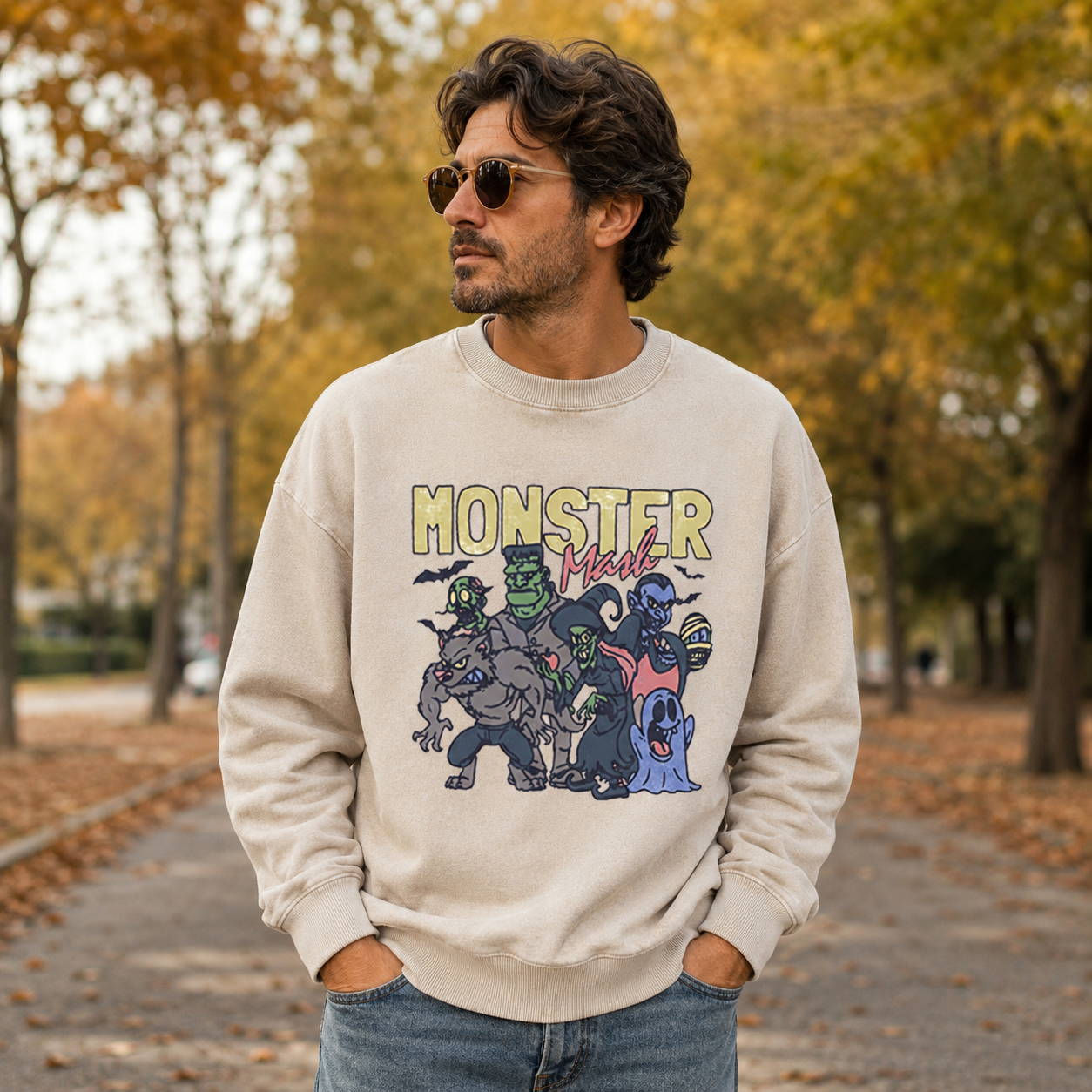 Monster Mash Classic Monsters Washed Sweatshirts