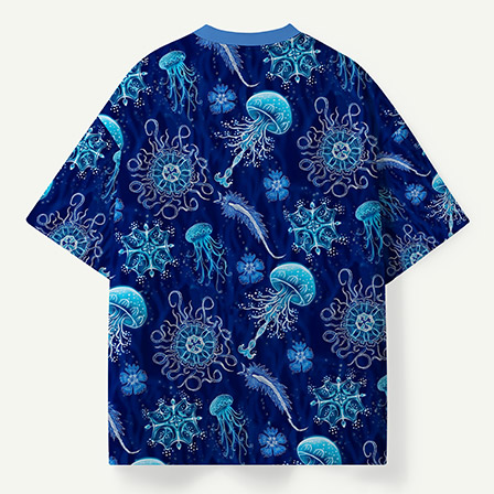 Bioluminescent Jellyfish Deep Sea Organism Pattern Premium Pure Cotton Tee