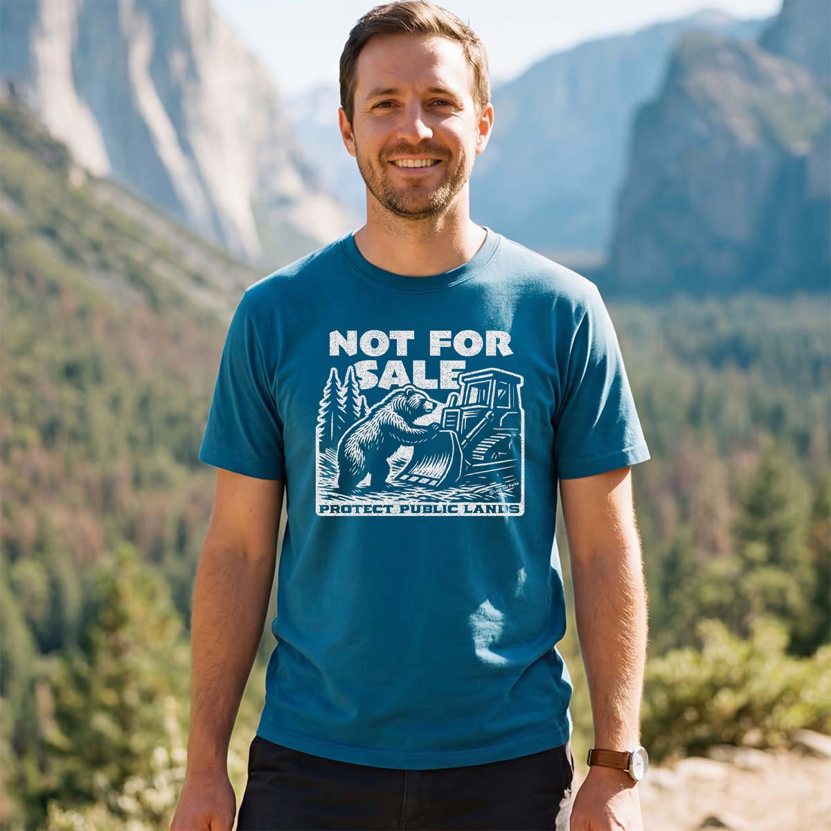 Not For Sale Public Lands Bulldozer T-Shirt