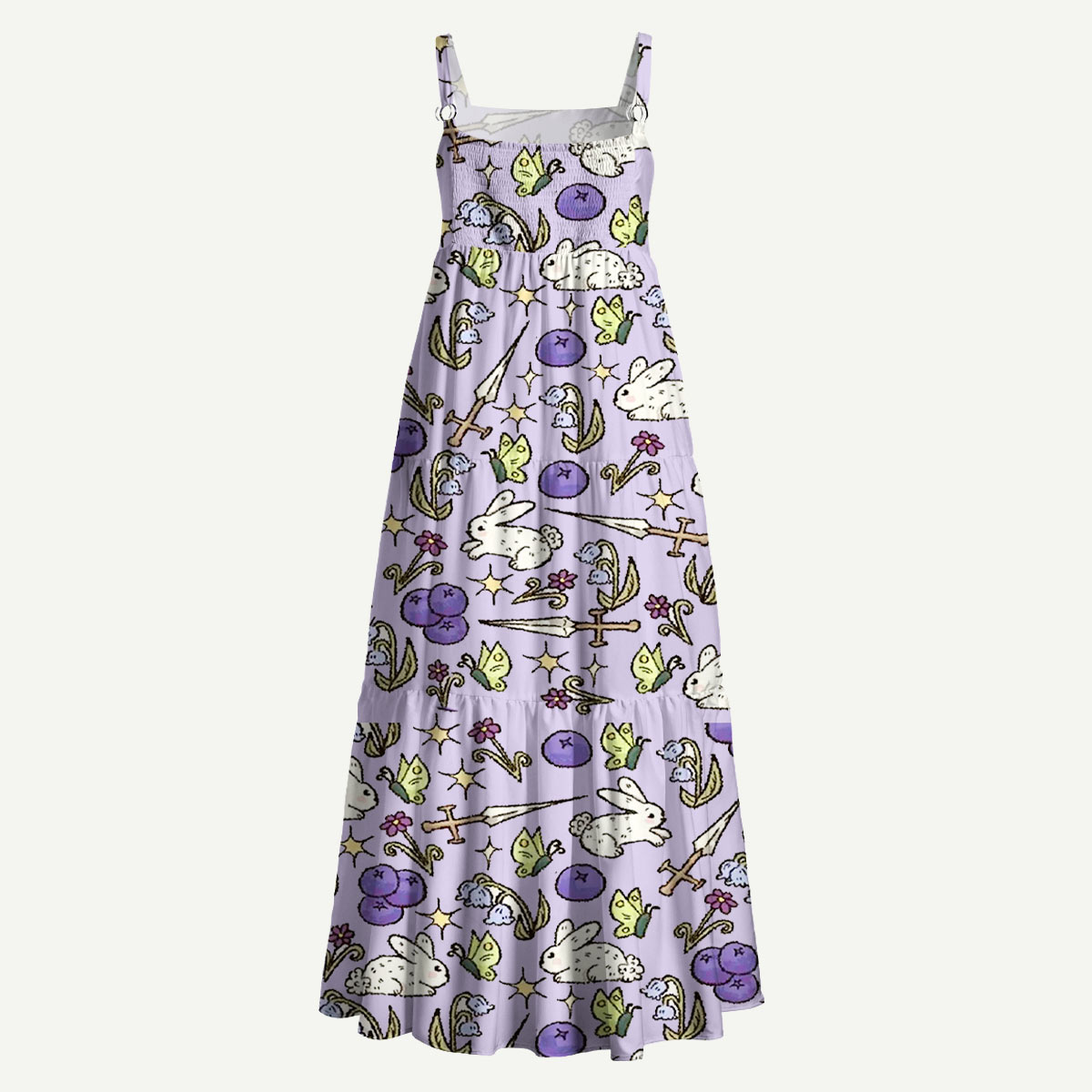 Bunny and Wildflower Straps Maxi Dress With Pocket