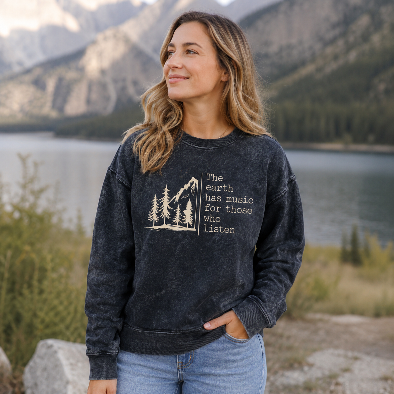 The Earth Has Music Washed Sweatshirts
