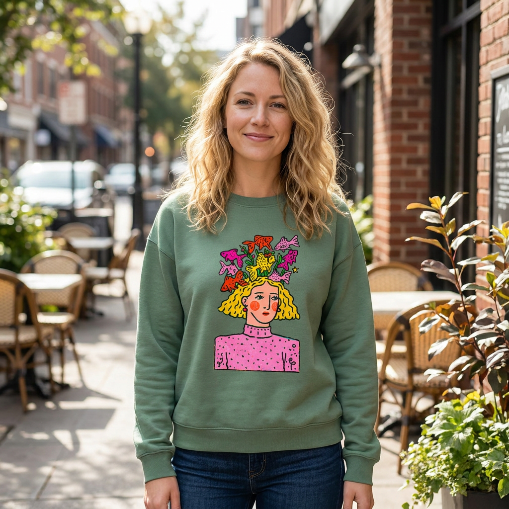 Fish Crown Figure Sweatshirts