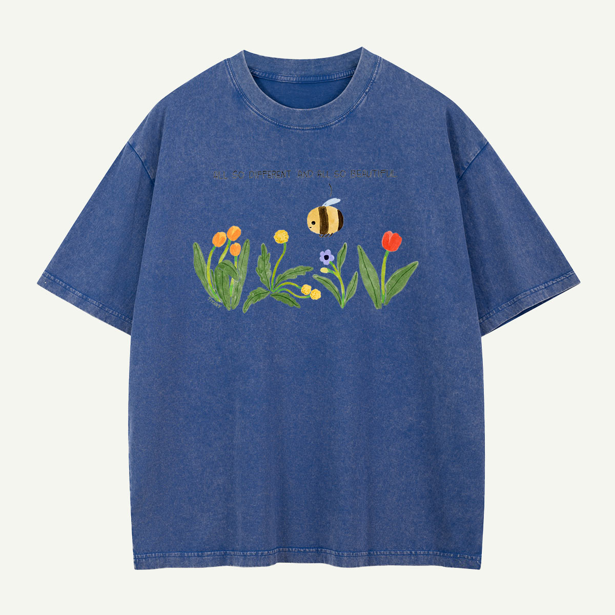 Different Blooms One Bee Washed T-Shirt