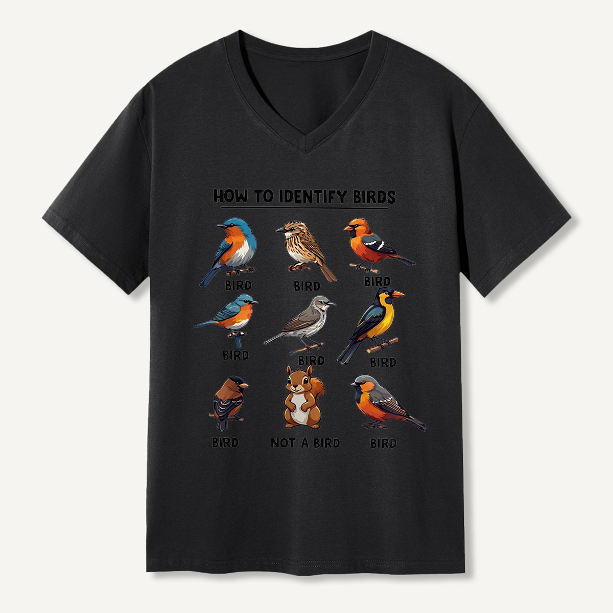 Funny Bird How to Identify Birds V-neck T-Shirt