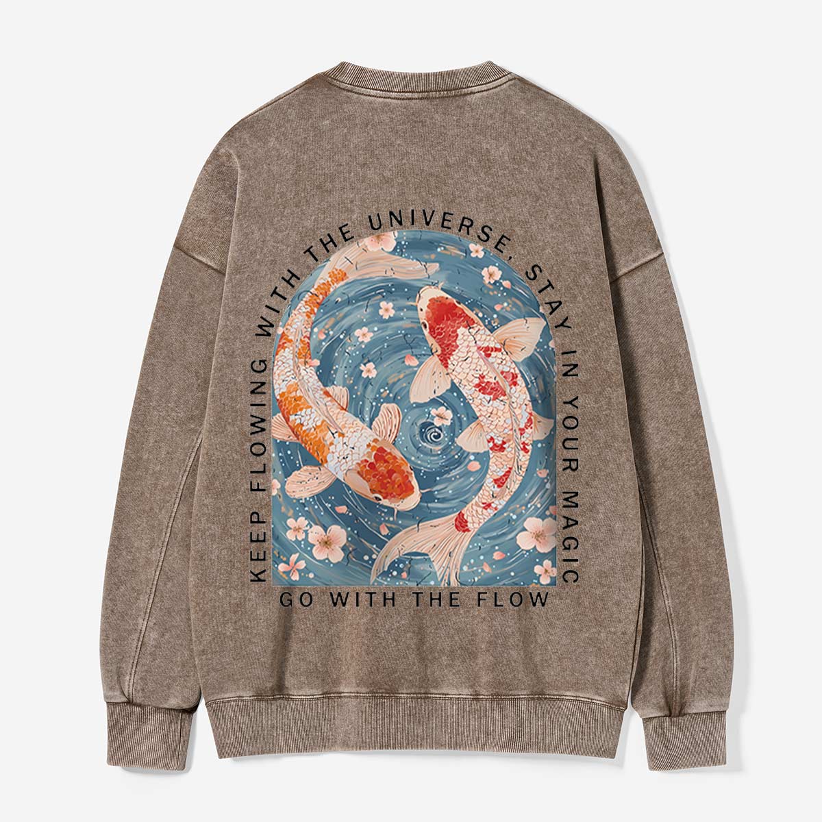 Go With the Koi Flow Washed Sweatshirts