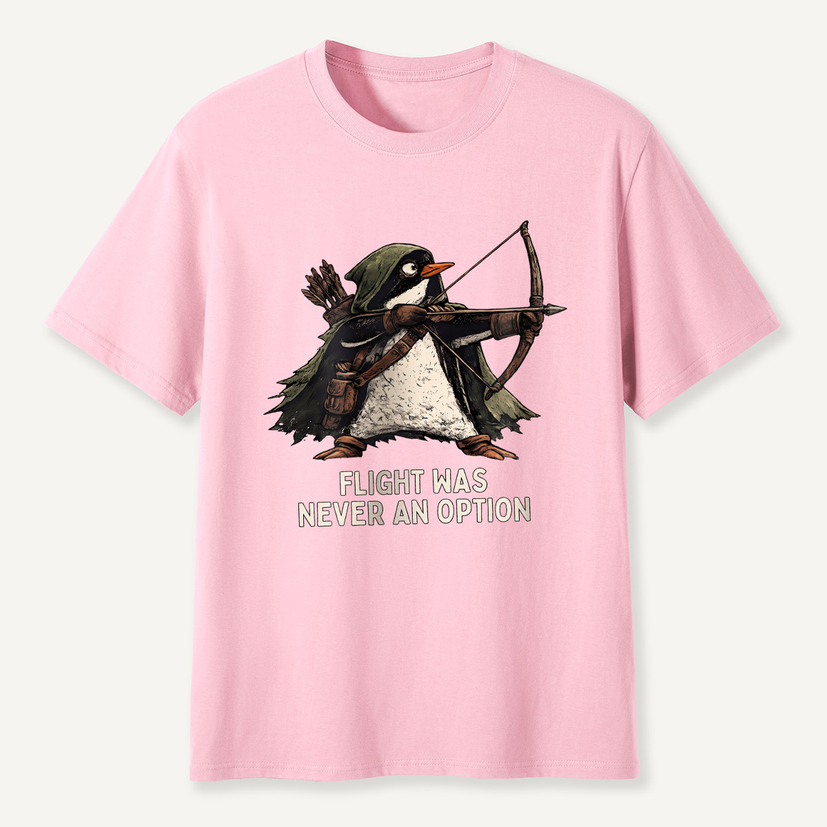 Flight Was Never An Option Archer Penguin T-Shirt