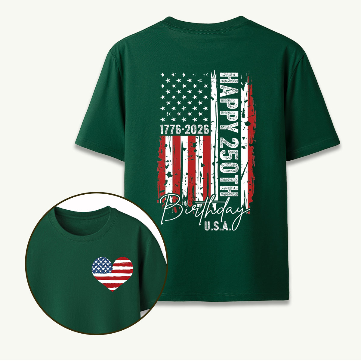 Happy 250th Birthday USA 1776‑2026 American Flag T-Shirt