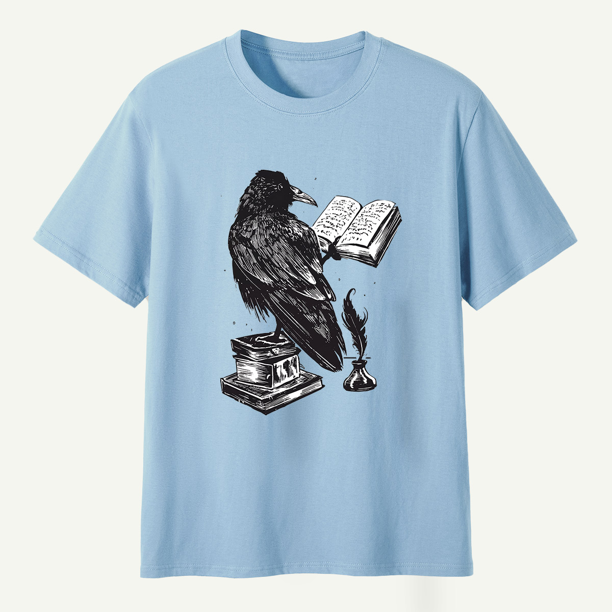 Raven Scholar Reading Books T-Shirt