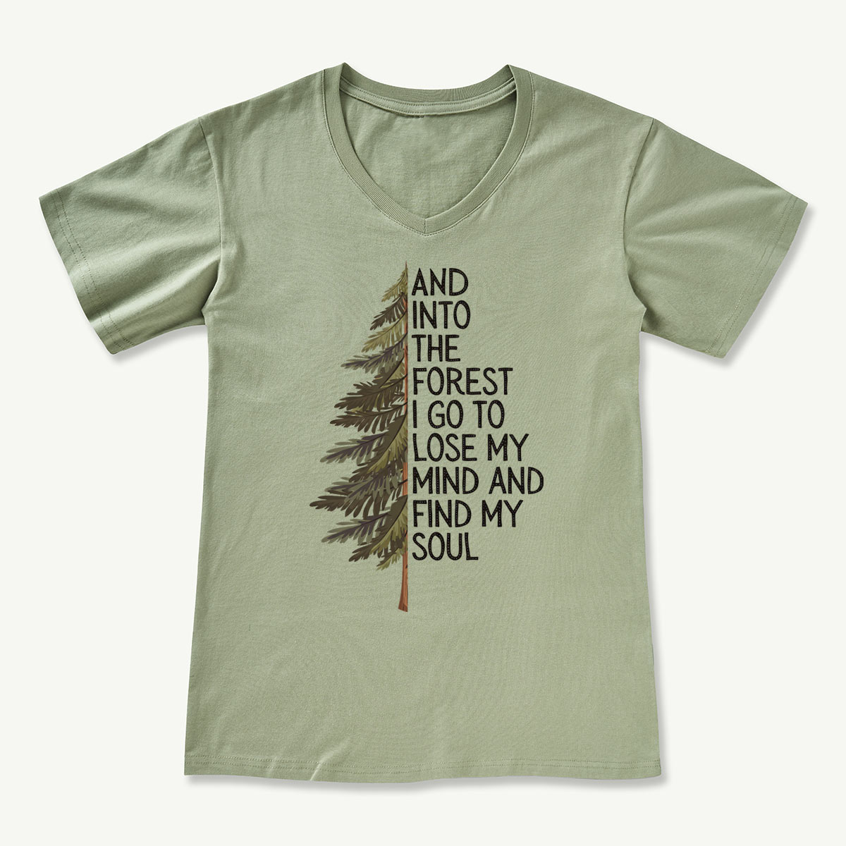 Into the Forest Tree Quote V-neck T-Shirt