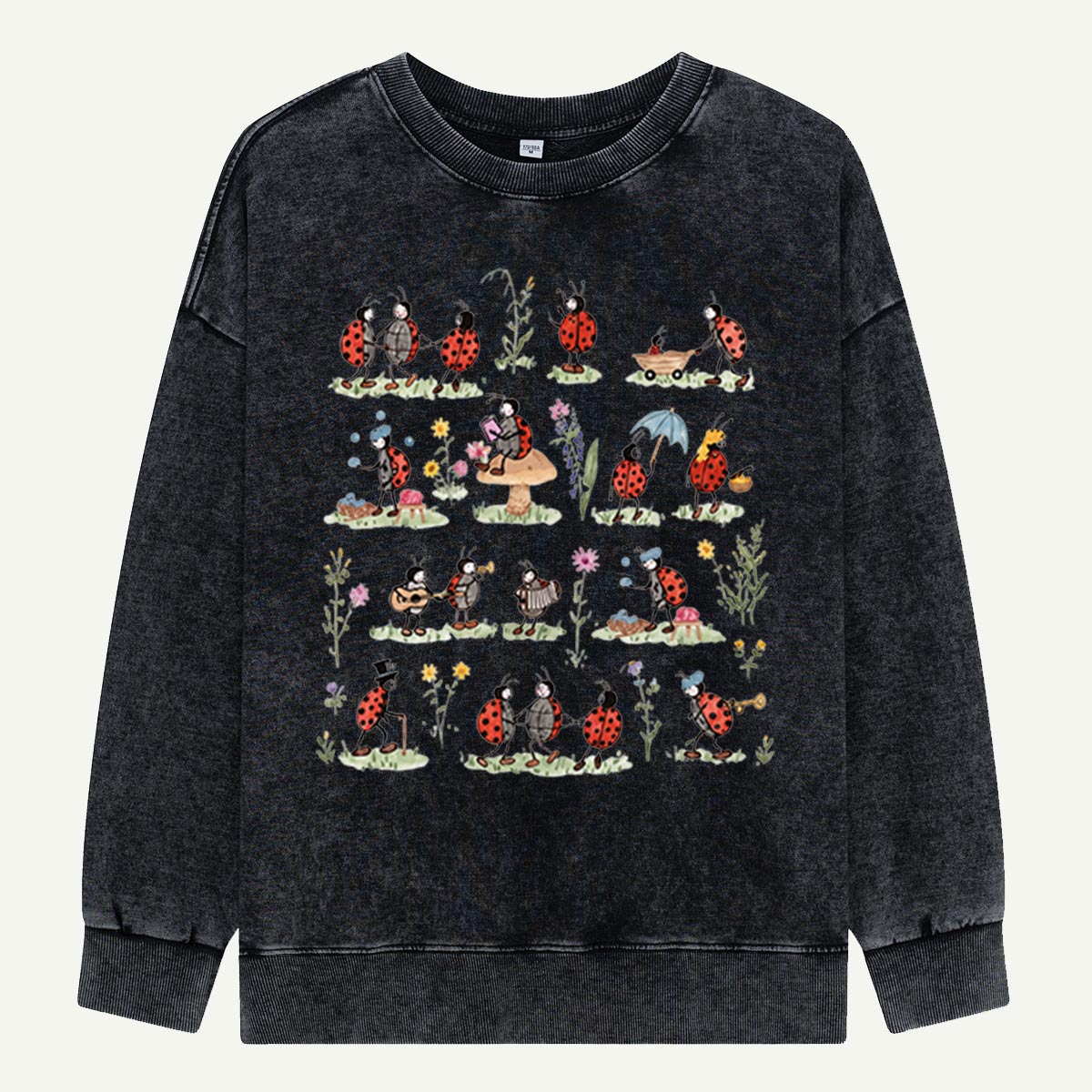 Ladybug and Flower Tee Washed Sweatshirts