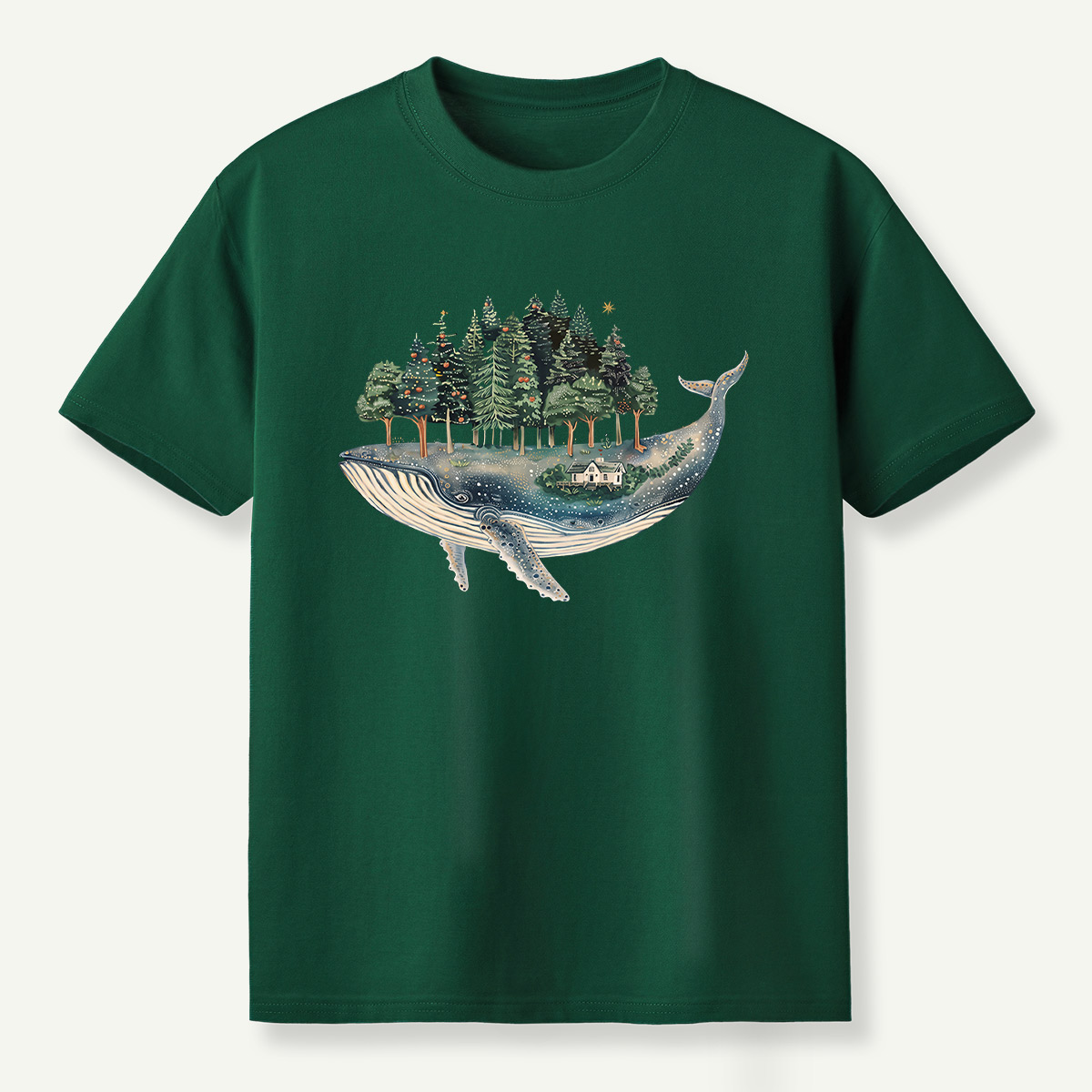 Whale Carrying A Moonlit Forest T-Shirt