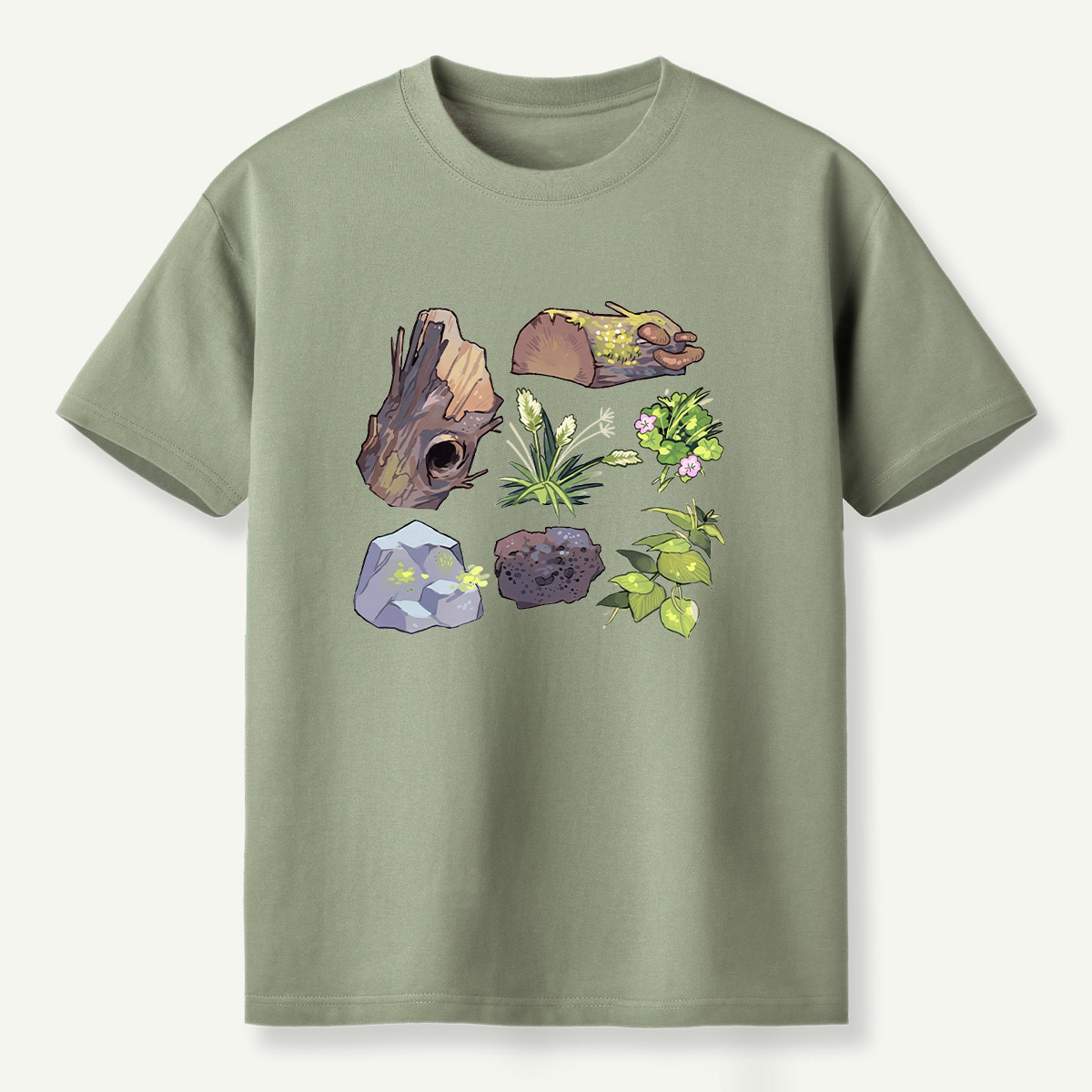 Woodland Moss Rock Nature Collection T-Shirt