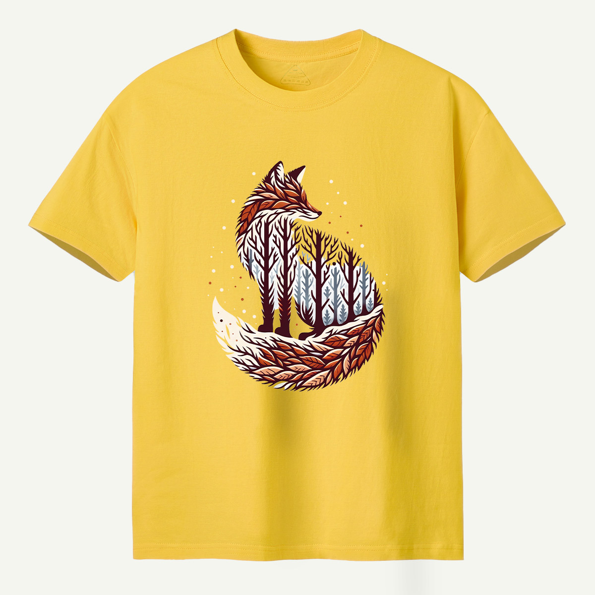 Fox Forest Double Exposure Portrait T-Shirt
