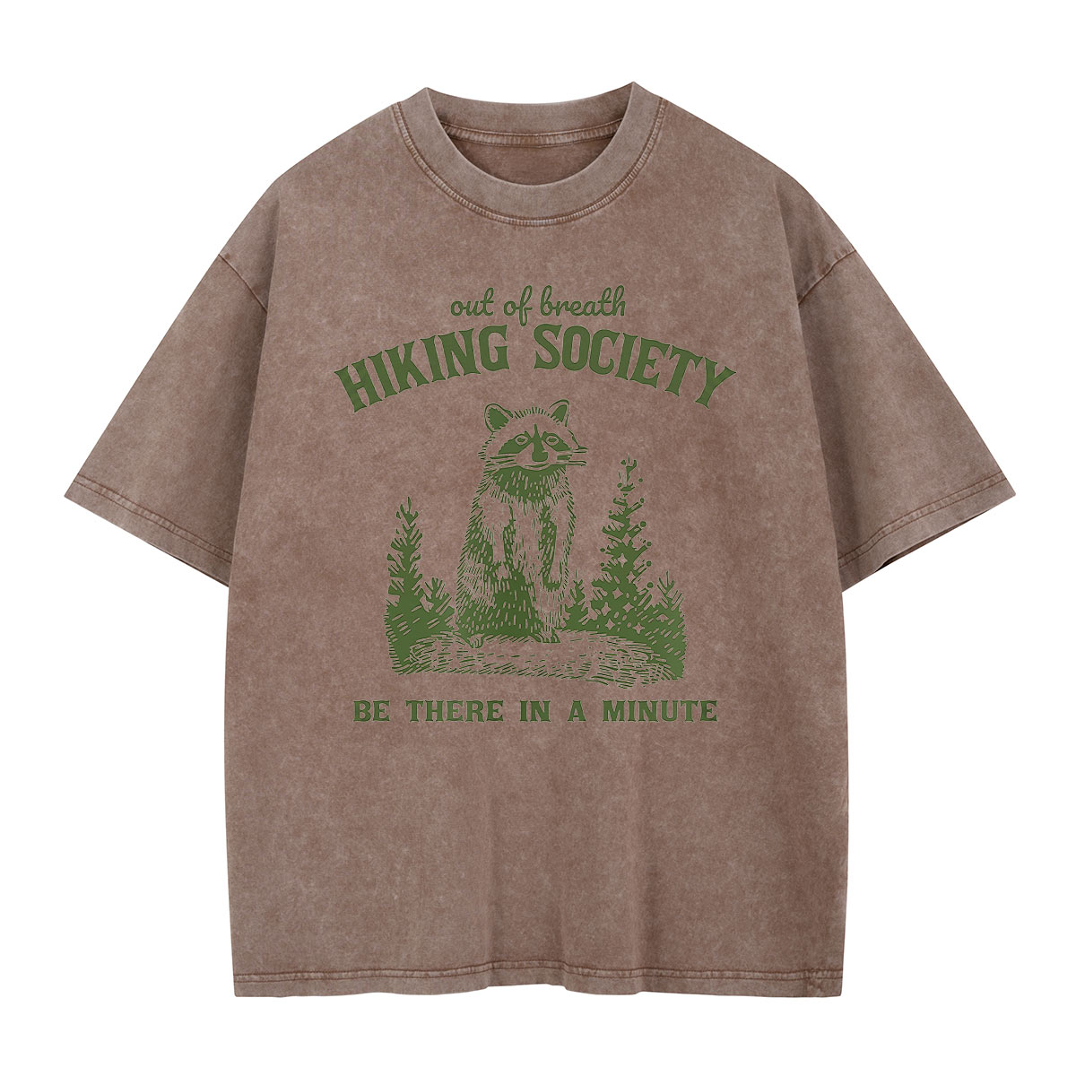 Out Of Breath Hiking Society Raccoon Washed T-Shirt