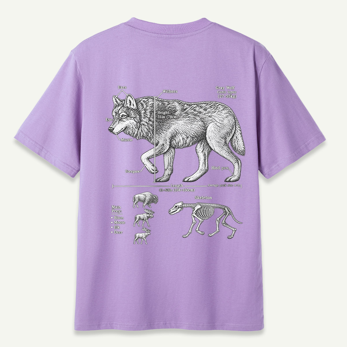 Wolf C Lupus Anatomy Diagram T-Shirt