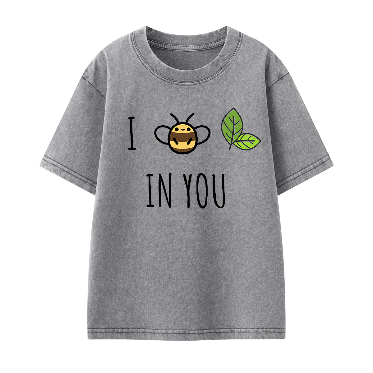 Bee Leaf Pun “I Believe in You” Kids Washed T-Shirt