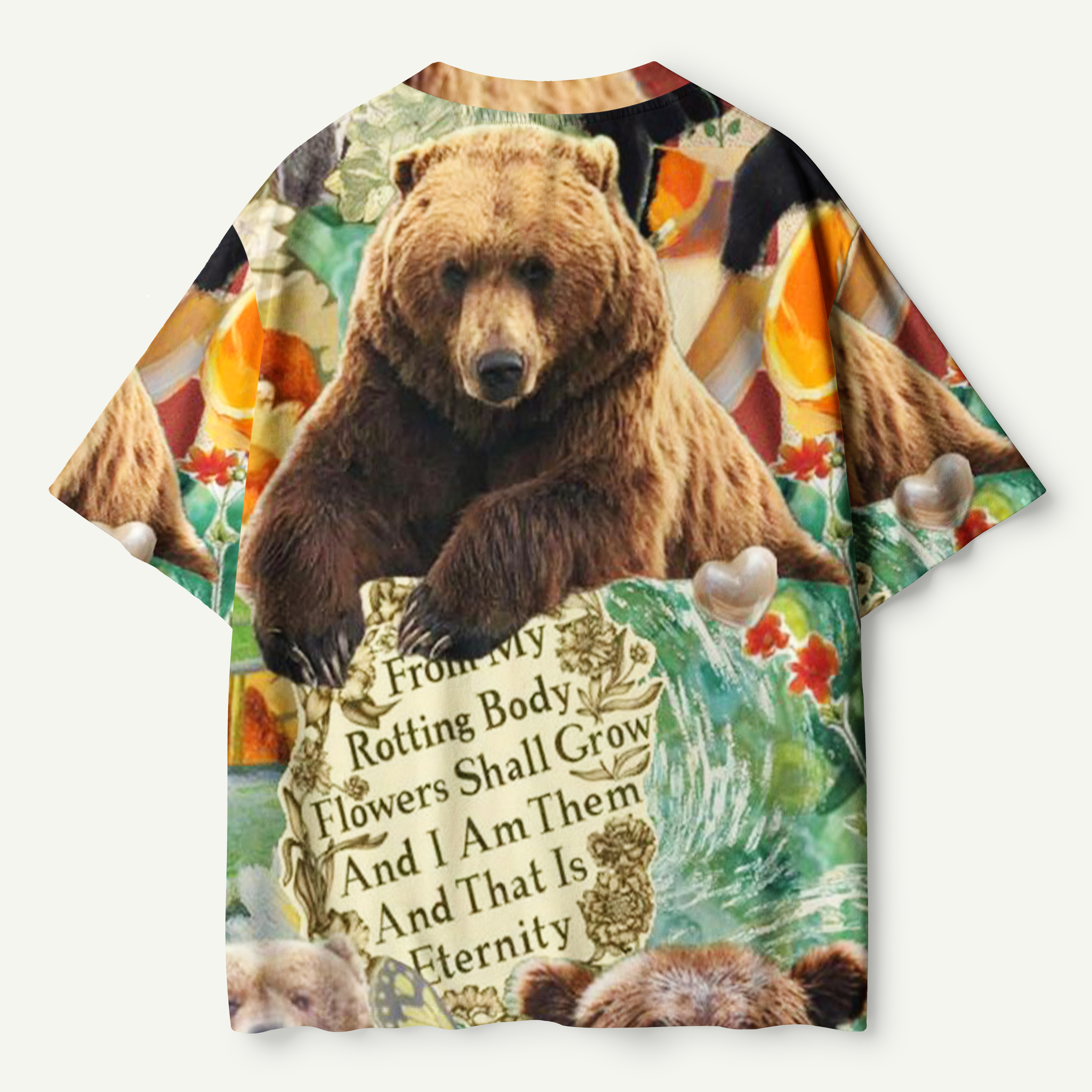 Bigfoot Campfire Wilderness Collage Premium Pure Cotton Tee