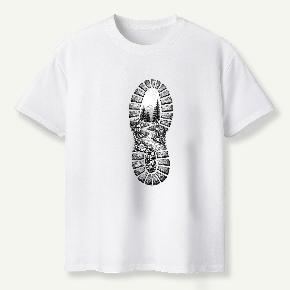 Hiking Boot Trail Sole Print T-Shirt