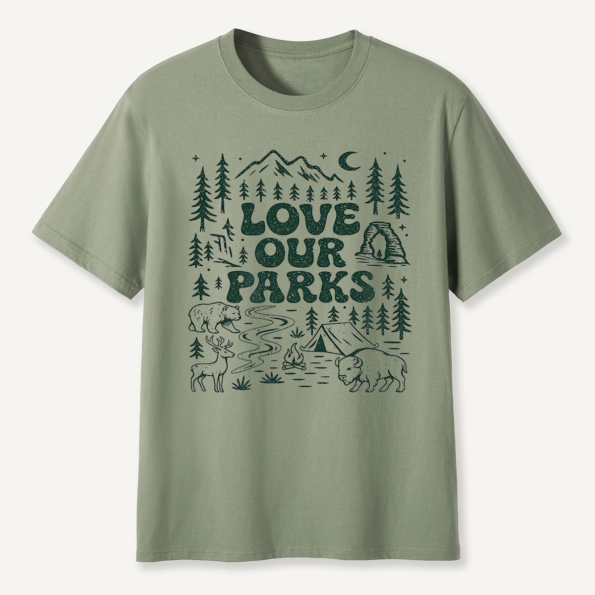Love Our Parks Wildlife Camping T-Shirt