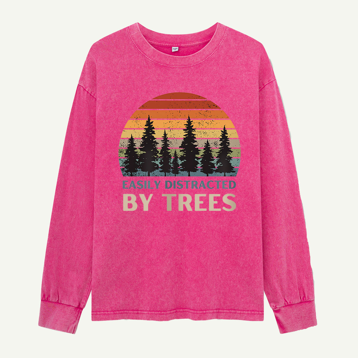 Easily Distracted By Trees Washed Long Sleeves