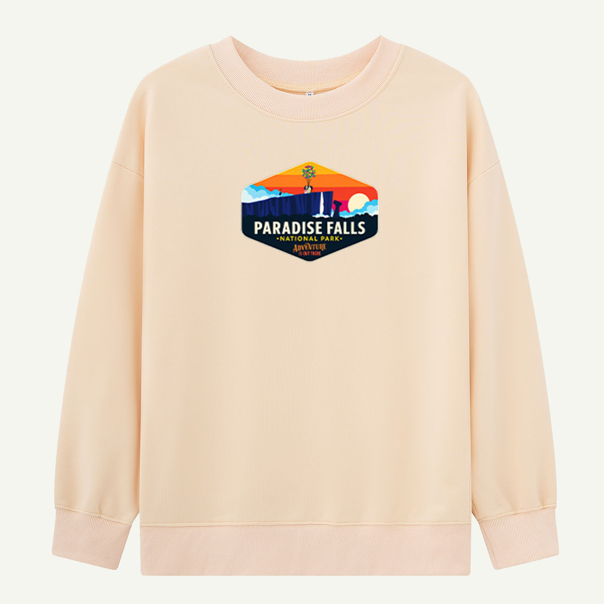 Paradise Falls National Park Colorful Waterfall Emblem Sweatshirts